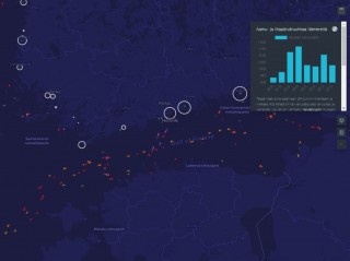 Karttakuva Itämeren alusliikenteestä